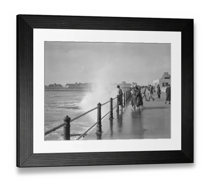 Framed Print : Rough Seas at Hastings. 5 October 1934 Framed Print : Rough Seas at Hastings. 5 October 1934