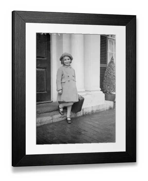 Framed Print : Six-year-old girl making six Atlantics crossing alone. Six-year-old Miss Sylvia Framed Print : Six-year-old girl making six Atlantics crossing alone. Six-year-old Miss Sylvia