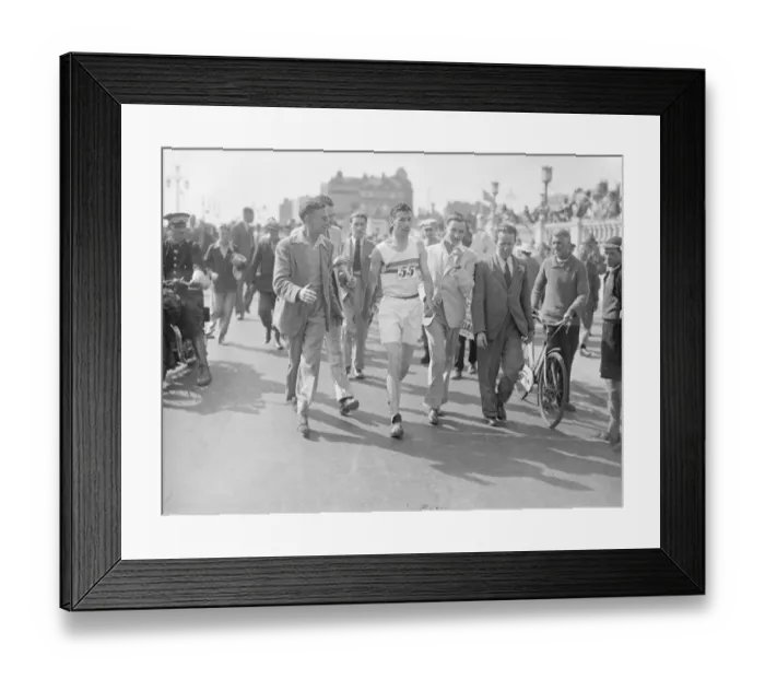 Framed Print : Harold Whitlock the Olympic champion and winner of the past three years, finishing Framed Print : Harold Whitlock the Olympic champion and winner of the past three years, finishing