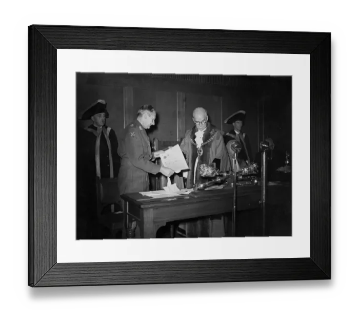 Framed Print : Freedom of Hastings conferred on field Marshal. Viscount Montgomery of Alamein today Framed Print : Freedom of Hastings conferred on field Marshal. Viscount Montgomery of Alamein today