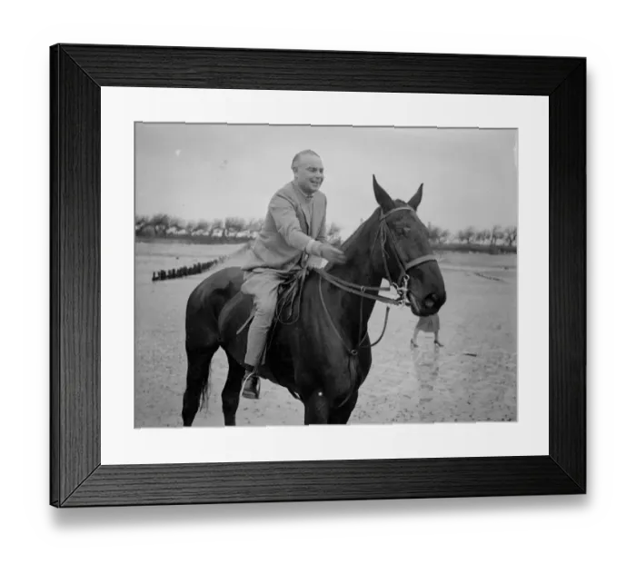 Framed Print : Mr Hore Belisha spends his holiday - on horseback. Away from transport problems Framed Print : Mr Hore Belisha spends his holiday - on horseback. Away from transport problems