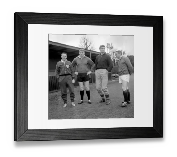 Framed Print : Eastbourne, Sussex: British Lions (left to right) R. Dawson, T. Kiernan, (Captain), W