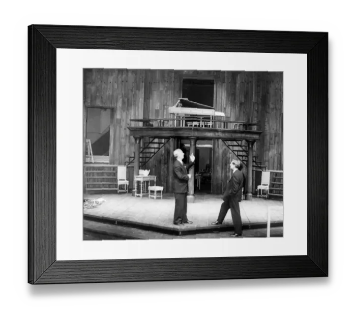 Framed Print : L Evershed Martin (left) founder of the Chichester Festival Theatre, and Michael Framed Print : L Evershed Martin (left) founder of the Chichester Festival Theatre, and Michael