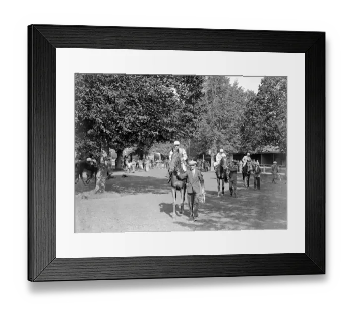 Framed Print : Gatwick Racecourse, Sussex, England. Picturesque scenes in the paddock Framed Print : Gatwick Racecourse, Sussex, England. Picturesque scenes in the paddock