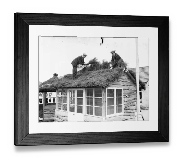Framed Print : They use heather for thatching in Sussex. An unusual custom prevailing in some Framed Print : They use heather for thatching in Sussex. An unusual custom prevailing in some