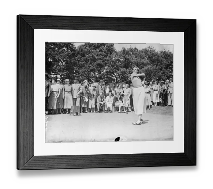 Framed Print : Pam Barton in play in the womens international golf match. Britain met France in Framed Print : Pam Barton in play in the womens international golf match. Britain met France in