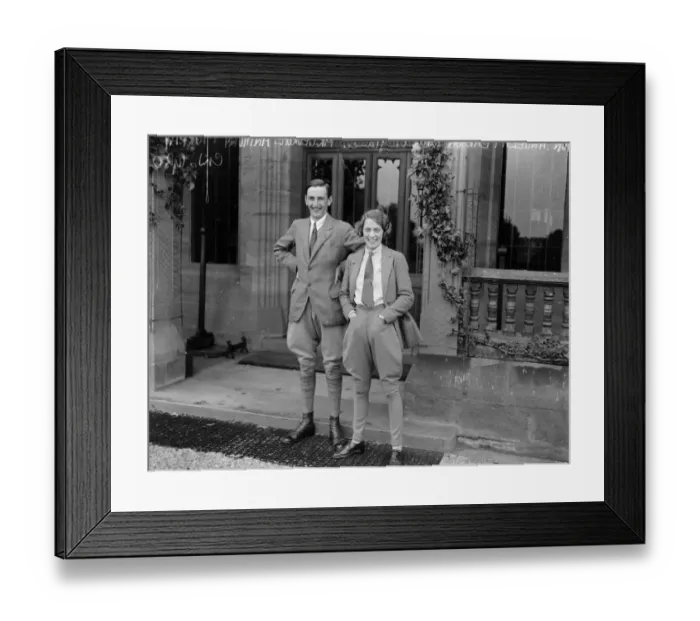 Framed Print : The Hon Angela Pearson with her fiance, Mr George Anthony Murray, photographed at Cowdray Park Framed Print : The Hon Angela Pearson with her fiance, Mr George Anthony Murray, photographed at Cowdray Park