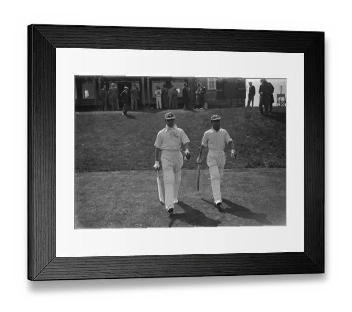 Framed Print : Indian cricketers commence their tour at Pelsham. Wazir Ali ( taller ) and J G