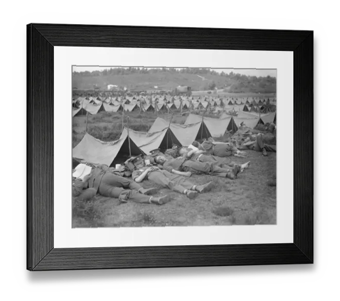 Framed Print : Rest On The March. Aldershot Troops On Manoeuvres. Marching from Aldershot in Framed Print : Rest On The March. Aldershot Troops On Manoeuvres. Marching from Aldershot in