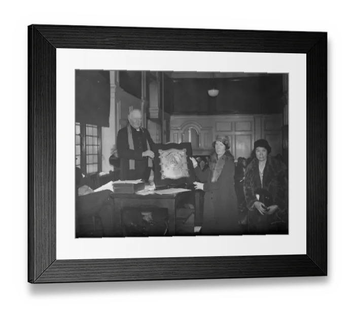 Framed Print : Presentation of Shields for baby week. The Rt Rev Henry Russell Wakefield presenting Framed Print : Presentation of Shields for baby week. The Rt Rev Henry Russell Wakefield presenting