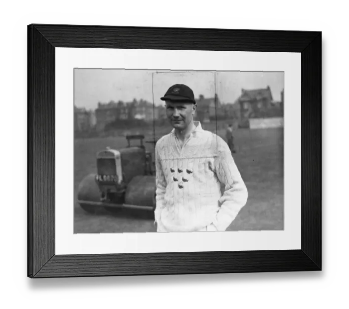 Framed Print : John Langridge, 39 year old Sussex batsman who is pictured here has so far scored