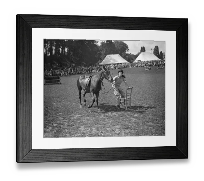 Framed Print : Staking Her Claim ! Photo Shows : Leading her poney, a girl rider eagerly lays Framed Print : Staking Her Claim ! Photo Shows : Leading her poney, a girl rider eagerly lays