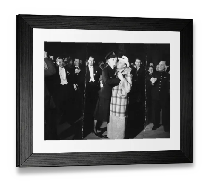 Framed Print : Max Miller, looking quite at home in the arms of the law, pictured dancing with Framed Print : Max Miller, looking quite at home in the arms of the law, pictured dancing with