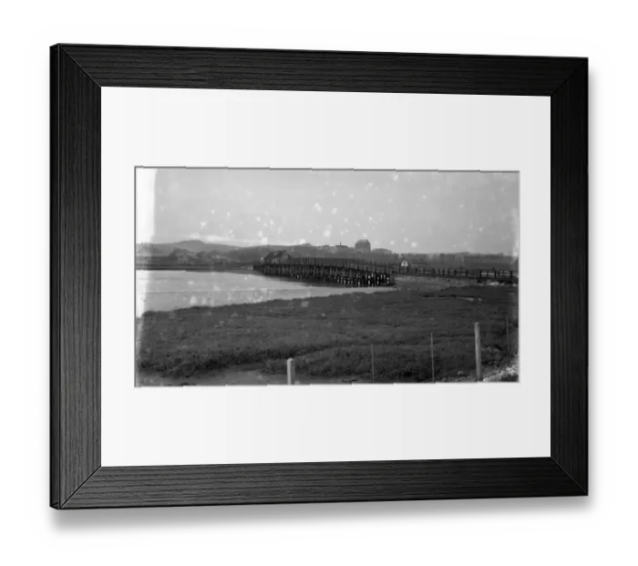 Framed Print : A view of Old Shoreham Bridge with Lancing College Chapel in the distance. 14 March