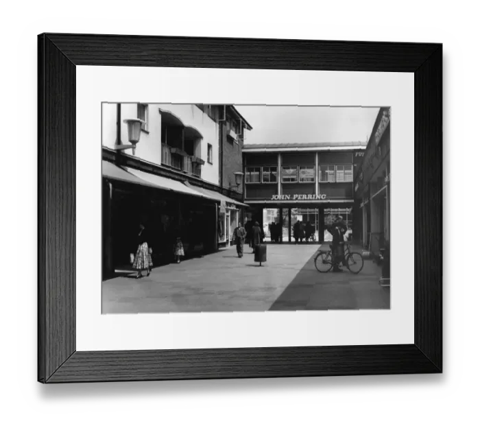 Framed Print : People shopping in New Town Crawley Sussex Framed Print : People shopping in New Town Crawley Sussex