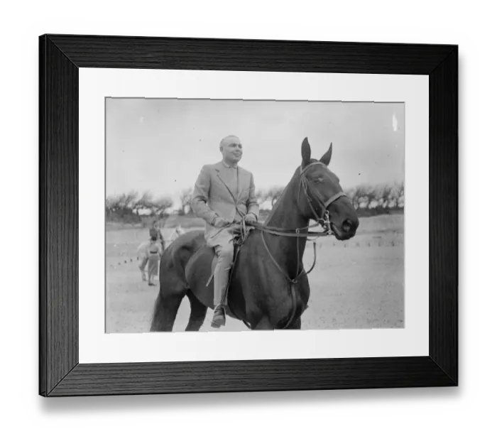 Framed Print : Mr Hore Belisha spends his holiday - on horseback. Away from transport problems Framed Print : Mr Hore Belisha spends his holiday - on horseback. Away from transport problems