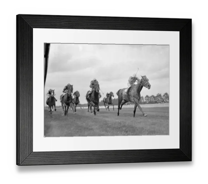 Framed Print : Gatwick Racecourse, Sussex, England. Our Hope ( ridden by Gordon Richards) Framed Print : Gatwick Racecourse, Sussex, England. Our Hope ( ridden by Gordon Richards)
