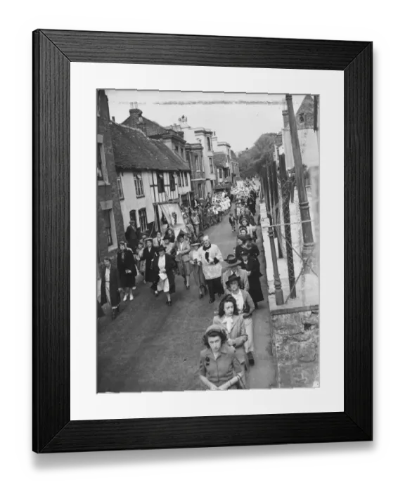 Framed Print : Hastings catholics in procession to ruined castle shrine. The traditional Roman Framed Print : Hastings catholics in procession to ruined castle shrine. The traditional Roman
