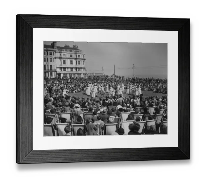 Framed Print : Traditional Maypole dancing on the lawn at Warrior Square, Hastings, Sussex, was Framed Print : Traditional Maypole dancing on the lawn at Warrior Square, Hastings, Sussex, was