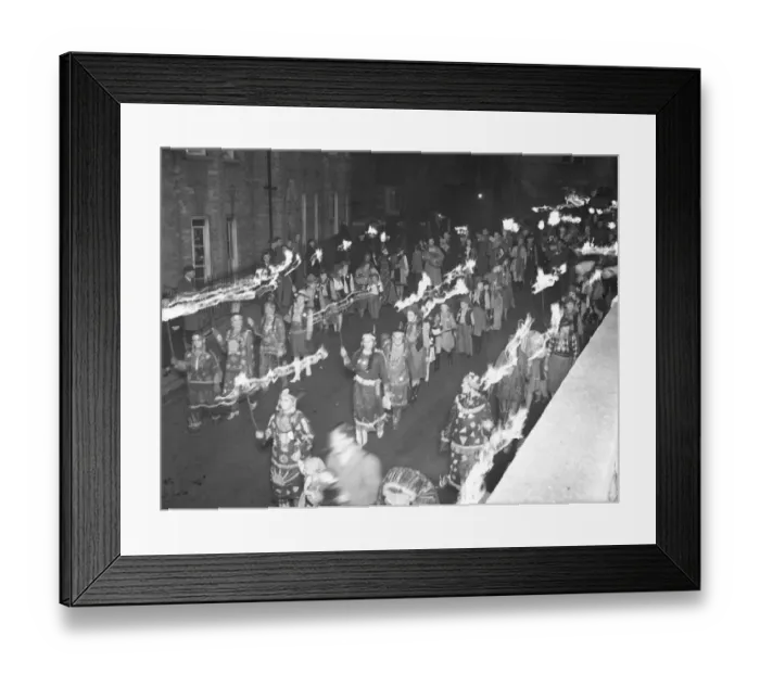 Framed Print : 5000 torches were carried in procession at Lewes, Sussex, during the November fifth Framed Print : 5000 torches were carried in procession at Lewes, Sussex, during the November fifth