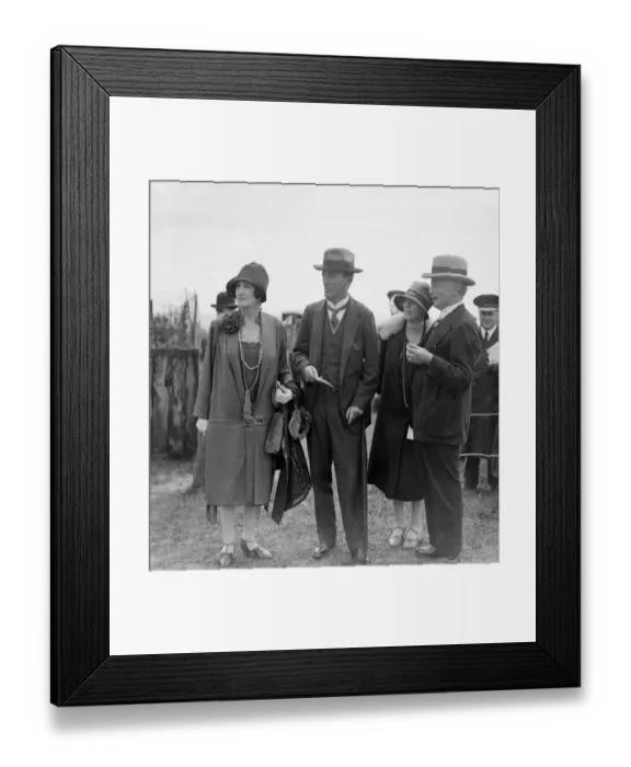 Framed Print : Lady Keeble, Colonel and Mrs Seely and Sir Frederick Keeble at Goodwood Racecourse