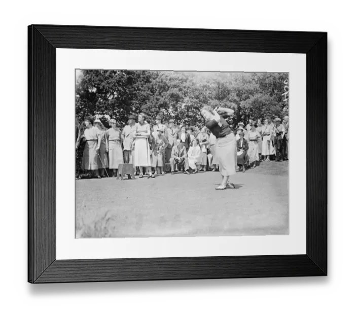 Framed Print : Pam Barton in play in the womens international golf match. Britain met France in Framed Print : Pam Barton in play in the womens international golf match. Britain met France in