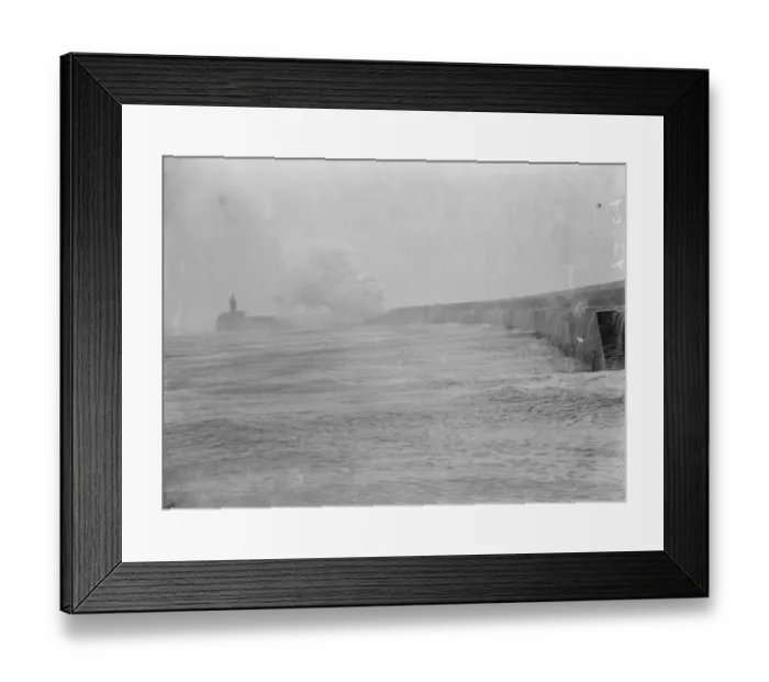 Framed Print : Channel Gale lashes South Coast. 70 miles an hour gale in the English Channel whipped Framed Print : Channel Gale lashes South Coast. 70 miles an hour gale in the English Channel whipped