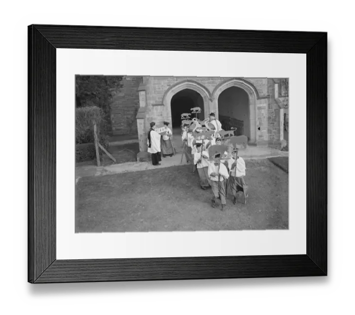 Framed Print : Pupils process on Noahs Ark Sunday at the Heritage Craft School, Chailey Framed Print : Pupils process on Noahs Ark Sunday at the Heritage Craft School, Chailey