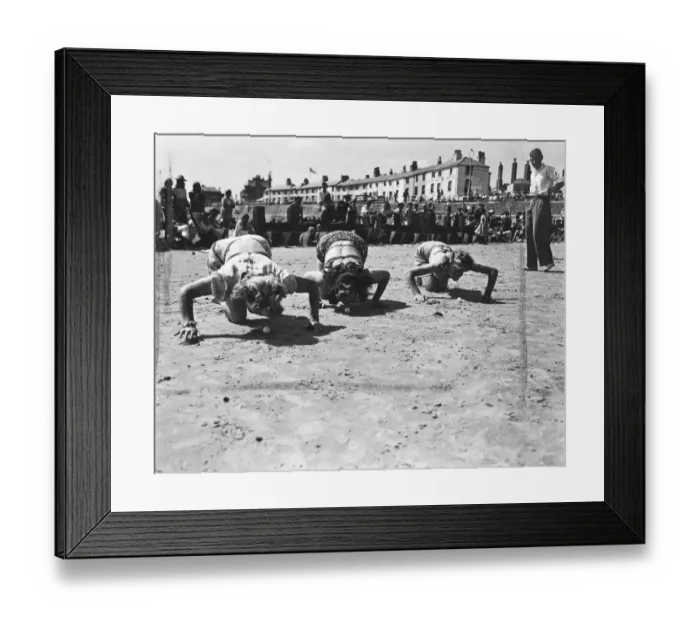 Framed Print : Nose down. If you re thinking this is a beach scene from America, fame of freak games