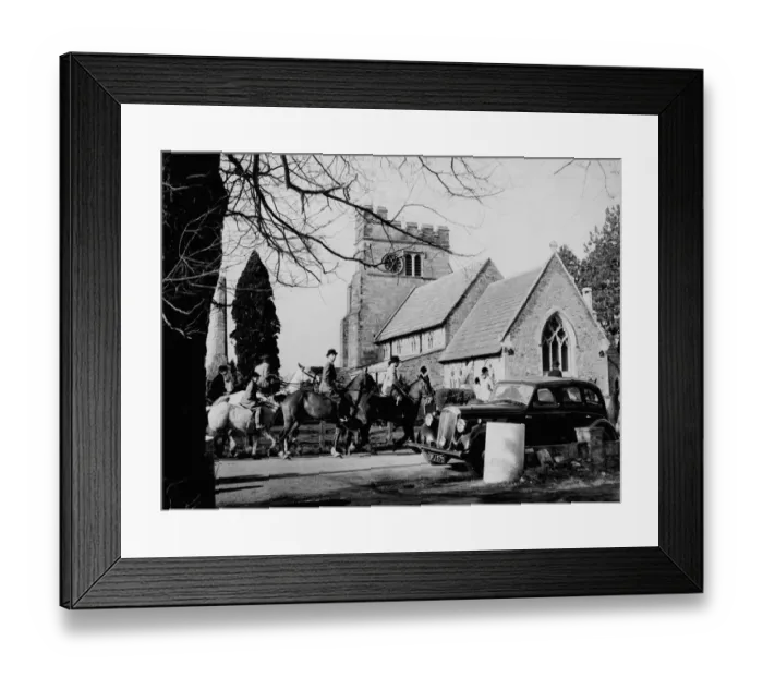 Framed Print : Parish Church and local hunt Rusper Sussex Framed Print : Parish Church and local hunt Rusper Sussex