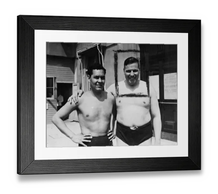 Framed Print : Daniel Carpio (left), a noted Peruvian swimmer and holder of the South American Championships