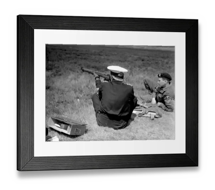 Framed Print : Bisley Surrey back to front hat style aided shooting for Fleet Air Arm Captain St Framed Print : Bisley Surrey back to front hat style aided shooting for Fleet Air Arm Captain St