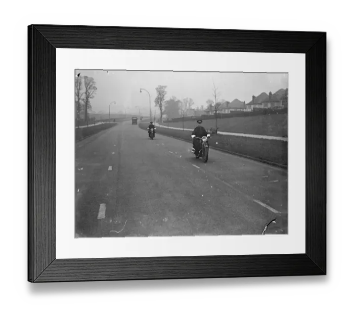 Framed Print : Motor cycle speed police on the Brighton Road Framed Print : Motor cycle speed police on the Brighton Road