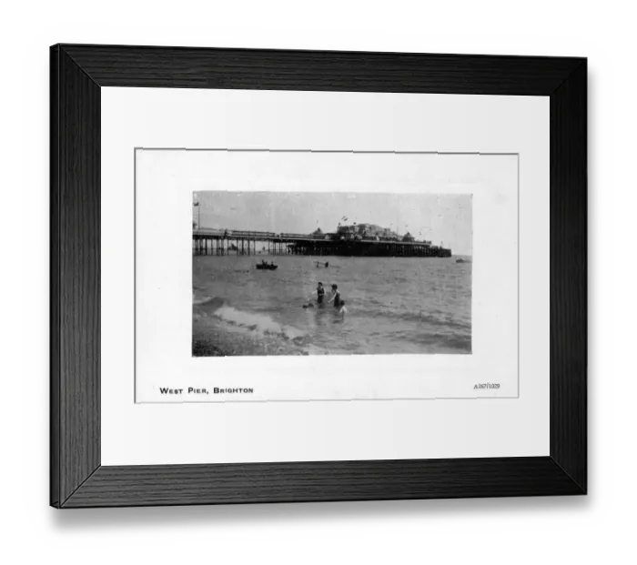 Framed Print : Some people swimming in the sea near West Pier, Brighton, East Sussex, England Framed Print : Some people swimming in the sea near West Pier, Brighton, East Sussex, England