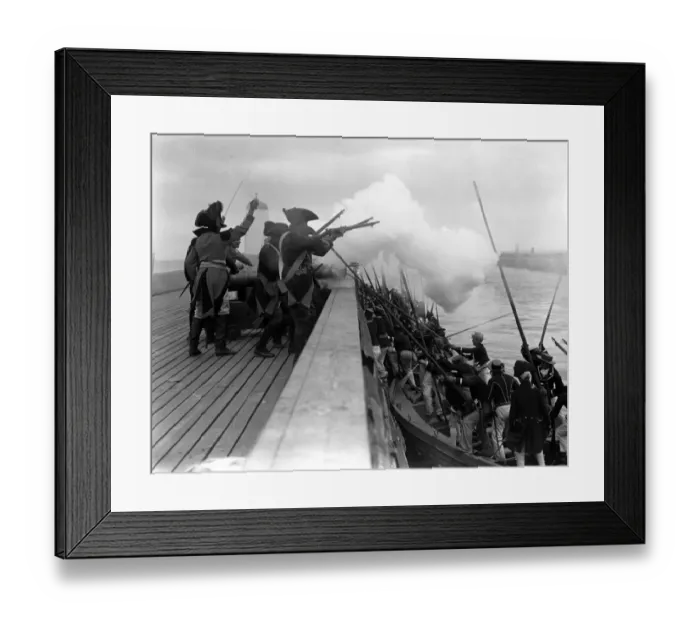 Framed Print : Re - shooting the Nelson film that was destroyed by fire. Shooting an action