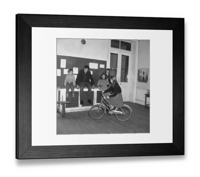 Framed Print : Burgess Hill, Sussex, England : Cycling in a classroom - one of the progressive Framed Print : Burgess Hill, Sussex, England : Cycling in a classroom - one of the progressive