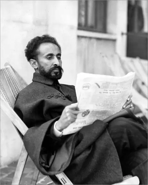 Emperor Haile Selassie I of Abyssinia is enjoying a seaside holiday at Eastbourne