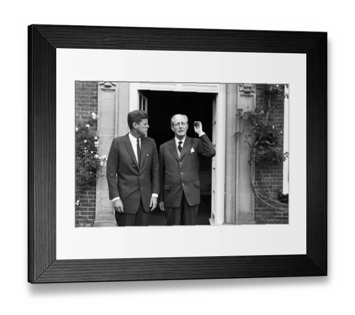 Framed Print : Kennedy and Macmillan at Birch Grove, Chelwood Gate, Sussex - Macmillans home Framed Print : Kennedy and Macmillan at Birch Grove, Chelwood Gate, Sussex - Macmillans home