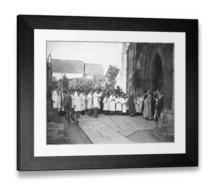 Framed Print : Blessing the plough at Chichester Cathedral. The ancient ceremony of blessing