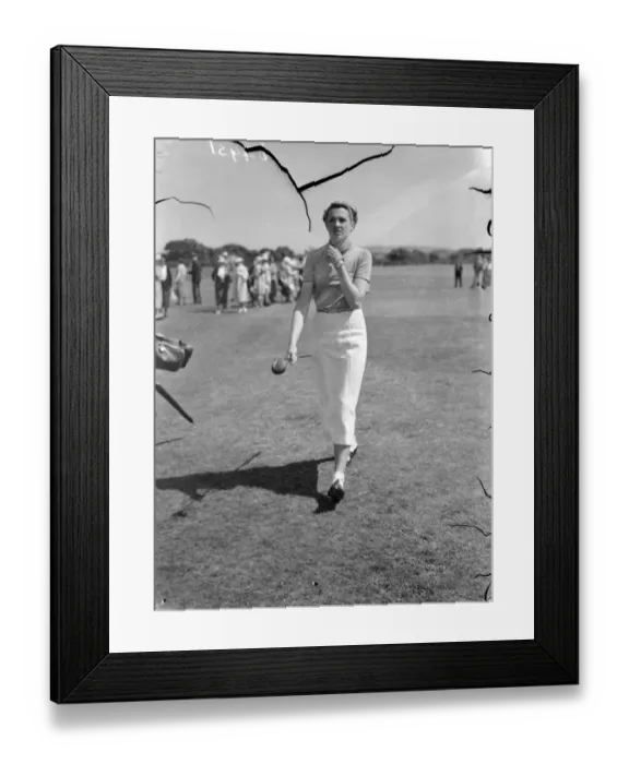 Framed Print : Pam Barton in play in the womens international golf match. Britain met France in