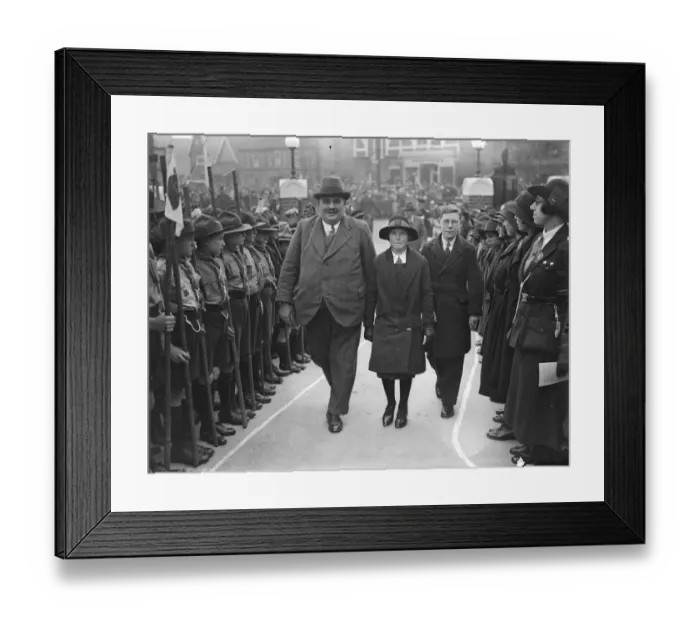 Framed Print : Two 13 year old children open council offices at Littlehampton. Two 13 year old schoolchildren