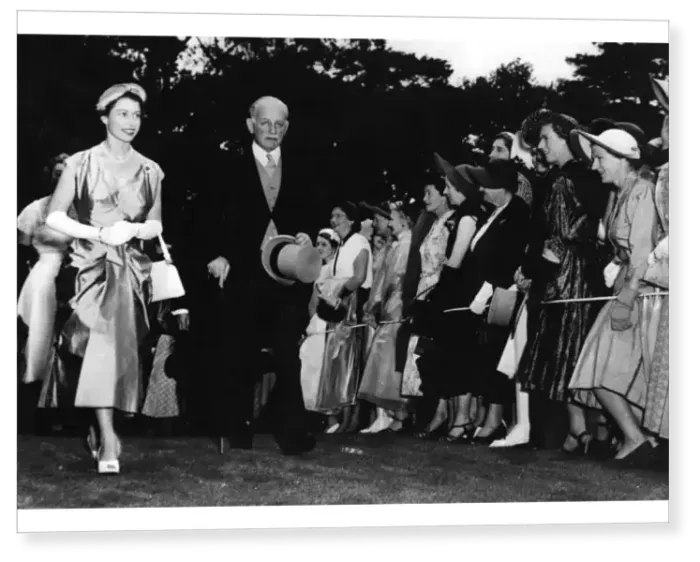 Print : Royal Tour of New Zealand H. M The Queen with Governor General Sir Willoughby Norrie Print : Royal Tour of New Zealand H. M The Queen with Governor General Sir Willoughby Norrie