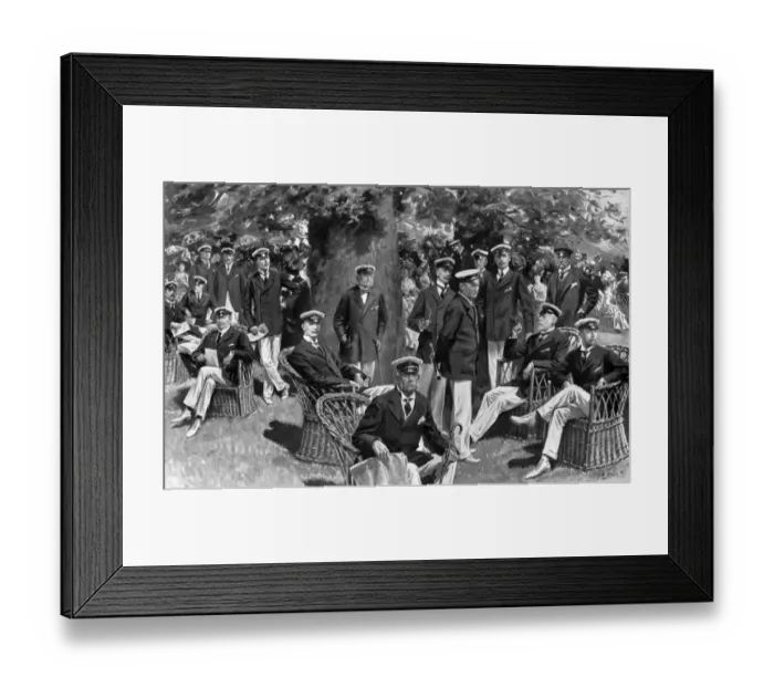 Framed Print : On their lawn at Cowes, Isle of Wight; most prominent members of the Royal Yacht Framed Print : On their lawn at Cowes, Isle of Wight; most prominent members of the Royal Yacht