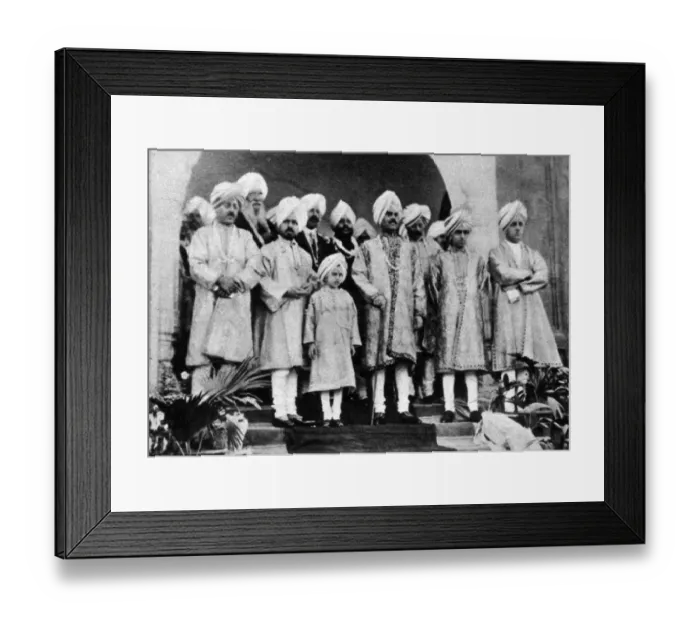 Framed Print : Royal group on the Great Maharajas silver jubilee : Kapurthala celebrations : Maharajah Framed Print : Royal group on the Great Maharajas silver jubilee : Kapurthala celebrations : Maharajah