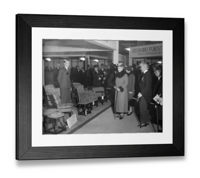 Framed Print : Queen pays a second visit to the British industries fair. Accompanied by the Princess Royal Framed Print : Queen pays a second visit to the British industries fair. Accompanied by the Princess Royal
