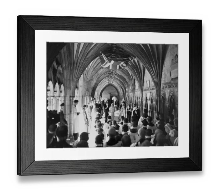 Framed Print : Royal visit to Canterbury. Their Majesties the King and Queen, accompanied by Princess Elizabeth Framed Print : Royal visit to Canterbury. Their Majesties the King and Queen, accompanied by Princess Elizabeth