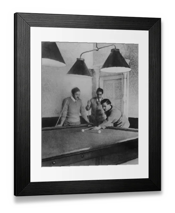 Framed Print : In the billiards room at the Royal Palace at Paghman; King Amanullah of Afghanistan
