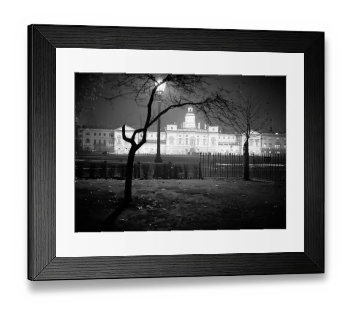 Framed Print : Royal Wedding. A view of the floodlit Horse Guards Parade, during the floodlighting this evening