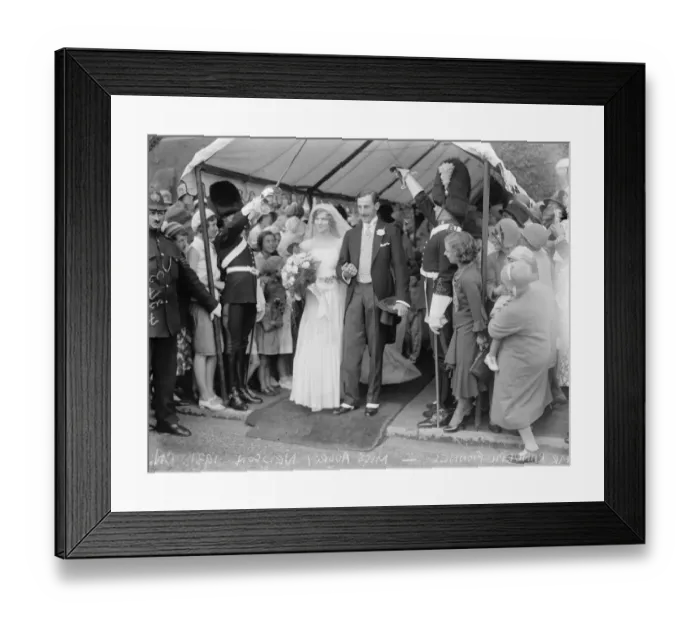 Framed Print : Country wedding of Royal Scots Grey Officer. The wedding took place at Windlesham