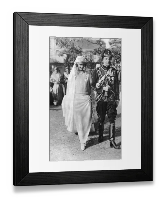 Framed Print : Prince Paul of Serbia and Princess Olga of Greece walking from the Chapel to Framed Print : Prince Paul of Serbia and Princess Olga of Greece walking from the Chapel to